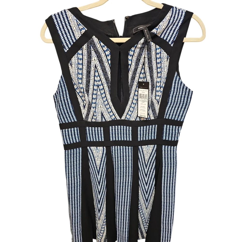 BCBGMaxAzria Black and Blue Patterned Mini Dress - Picture 4 of 6